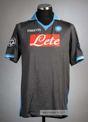 Marek Hamsik grey and blue S.S.C. Napoli No.17 jersey from the UEFA Champions League Group A match v Manchester City, played at the Etihad Stadium, 14