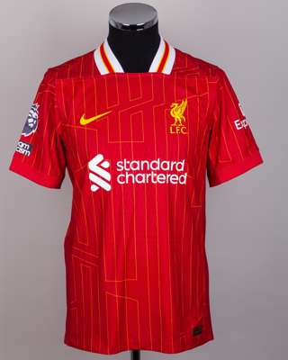 Mohammad Salah red and yellow red No.11 Liverpool match issued short-sleeved shirt