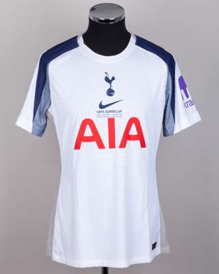 Mohammad Kudus white and blue No.20 Tottenham Hotspur Super Cup shirt, 2025