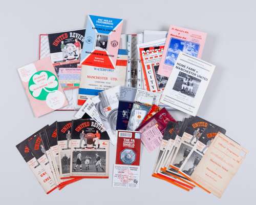 A collection of Manchester United tickets and programmes