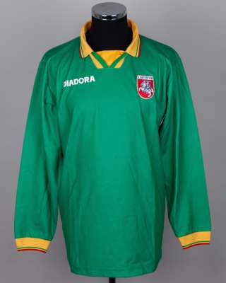 Green and yellow No.4 Lithuania v. Sweden long-sleeved shirt, 1994