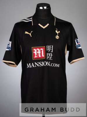 Frazier Campbell black Tottenham Hotspur no.18 third change jersey, season 2008-09,
 short-sleeved with BARCLAYS PREMIER LEAGUE sleeve badges, club cr