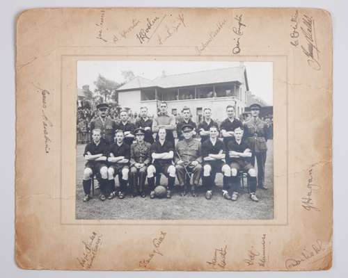 An original photo of British Army football team at Solitude, Belfast 1941