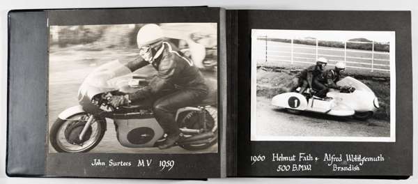 Isle Of Man TT Race 1959-1961 album containing a collection of 37 very good privately produced previously unpublished photographs, 
 sizes either 9.5 