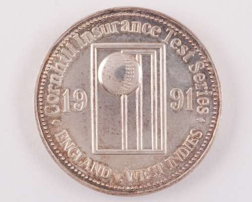 Ian Botham - a white-metal England v. West Indies Test Series medal, 1991