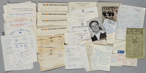 A fine selection of letters, telegrams, hand written and signed examples of documentation relating to the 1965 Amateur Cup Final,
 and mostly the 1969