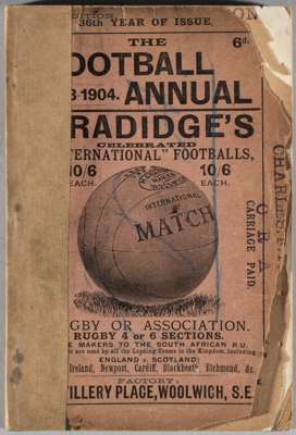 The Football Annual 1903-04, edited by Charles W. Alcock, published by Merritt & Hatcher Ltd., London,
 thirty-sixth edition, 164-pages with cardcover