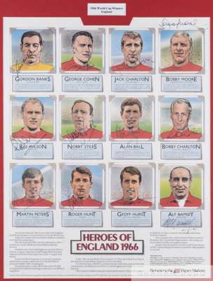 Fully-signed 'Heroes of England 1966' framed print