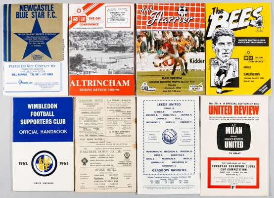 Football programmes mixed selection 1940-80s, includes non-League, ex-League clubs first and last seasons,
 noted Truso City v Torquay (f) 1930-31, Bi