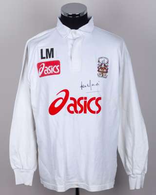 Lou Macari white Stoke City autographed long-sleeved training top