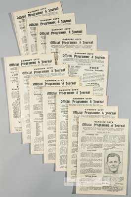 A collection of 18 Cardiff City home programmes from the 1930-31 season,
 comprising 10 first team matches against West Bromwich Albion, Everton, Brad