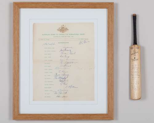 Australian Cricket Tour 1961 a complete set of player autographs