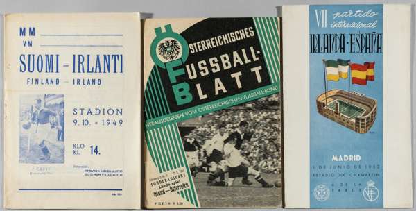 Republic of Ireland away programmes, 1949-52,
 includes v Finland Helsinki 9th October 1949; v Austria Vienna 7th May 1952; v Spain Madrid 1st June 19