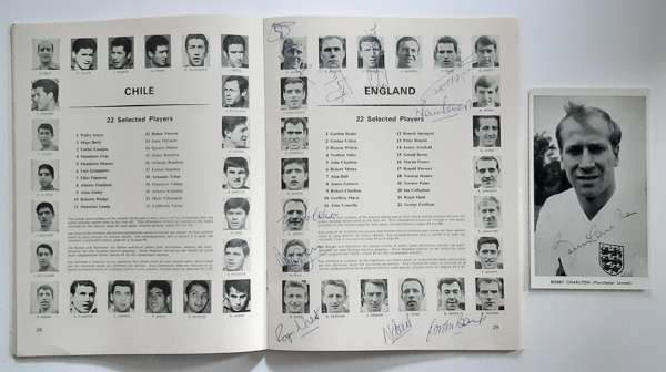 England 1966 World Cup winners original tournament programme in mint condition, 
 Cadets cigarette and Players No.6 being correct colouring etc, signe