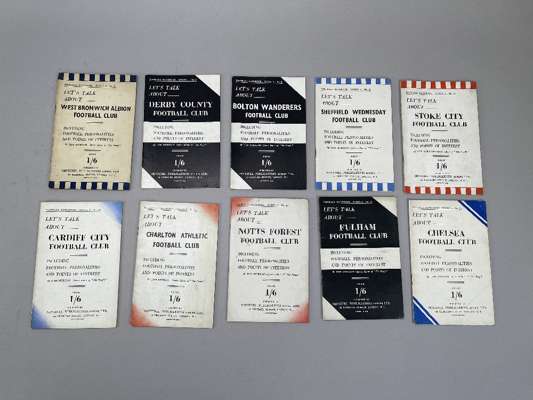 Collection of booklets 'Lets talk about Series 1 & 2' by Sentinel publications, circa 1947,
 includes Series 1: Derby County, Bolton Wanderers, Sheffi