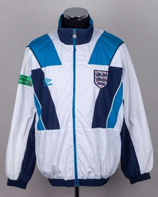Alan Thompson blue and white England tracksuit top, 2004