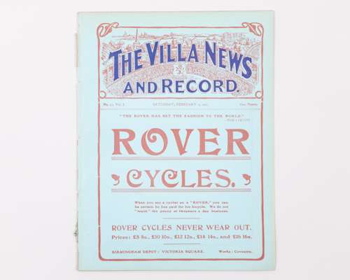 Aston Villa Reserves v. Birmingham Reserves, match programme, 2nd February 1907