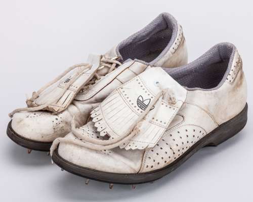 Bobby Moore white Adidas used golf shoes