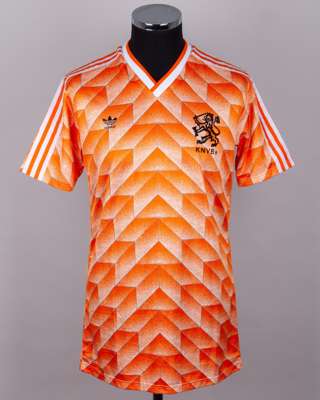 Marco Van Basten orange and white No.12 Holland v. Republic of Ireland match issued shirt