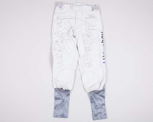 Multi-signed Sam Twiston-Davies jockey breeches