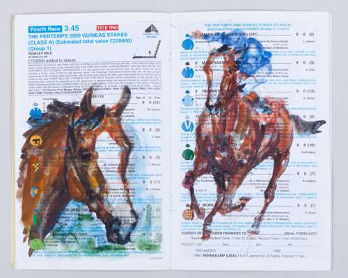 Mark of Esteem 1996 2000 Guineas racecard painted by the Newmarket artist Jacqui Jones