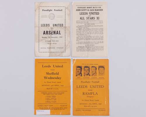 Four Leeds United match programmes, 1955-56