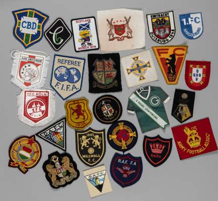 A nice collection of blazer badges and Scottish International shirt badge, 1904 including, 
 Northern Ireland F.A., Referees, Brazil, other European, 