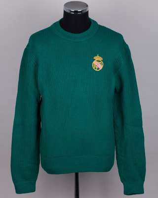 Rogelio Dominguez green Real Madrid v. Manchester United woollen goalkeeper shirt, 1959