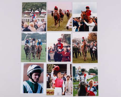 A collection of horse racing press photographs