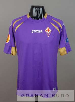 Pizarro purple Fiorentina no.7 jersey v Tottenham Hotspur in UEFA Europa League round of 32 second leg, at Stadio Artemio Franchi, 26th February 2016,