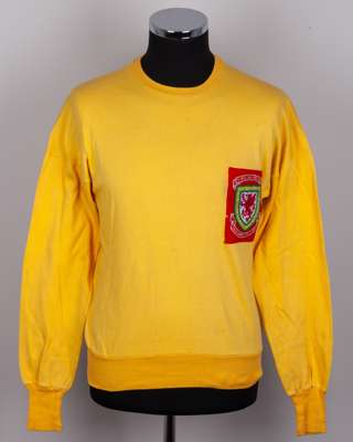 Gary Sprake yellow Wales v. Northern Ireland match worn shirt, 1964