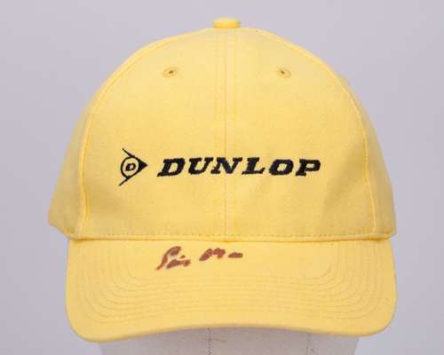 Stirling Moss Yellow Dunlop Signed Cap