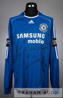 Blue Chelsea blood jersey from the Carling Cup Final v Tottenham Hotspur at Wembley, 24th February 2008,
 un-named and numbered emergency issue, long-