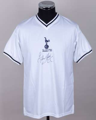Glenn Hoddle autographed white Tottenham Hotspur 1981 F.A.Cup Final replica shirt