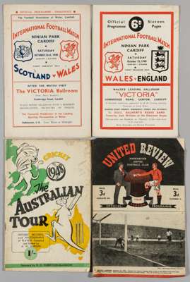 A collection of English, Welsh domestic and International match programmes from late 1940s,
 including Manchester United v. Charlton Athletic, 30th Au