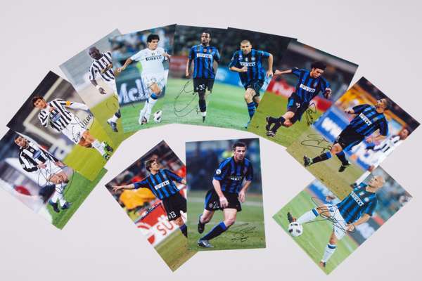 A collection of fifty Italian and Italian League related autographed photographs