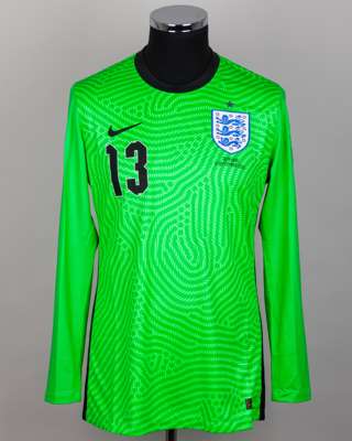 Nick Pope green No.13 England v. Denmark goalkeeper shirt, 2020