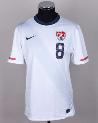 Clint Dempsey white No.8 USA short-sleeved shirt, 2010