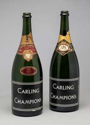 Two "Carling Champions" Maison Laurent-Perrier bottles drunk by Sir Alex Ferguson