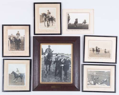 Collection of thirteen horse racing photographs