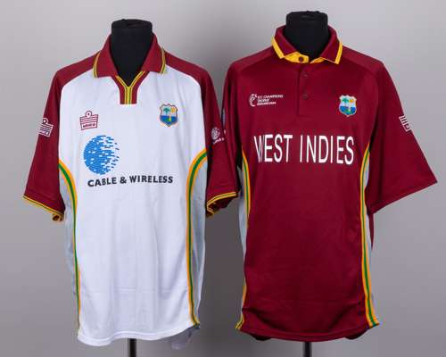 Ian Bradshaw maroon and yellow No.46 ICC Trophy short-sleeved shirt, 2004