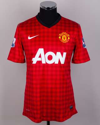 Dimitar Berbatov red No.9 Manchester United short-sleeved shirt, 2012-13