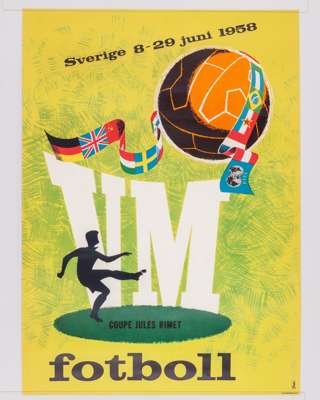 Sweden 1958 FIFA World Cup official tournament advertising poster