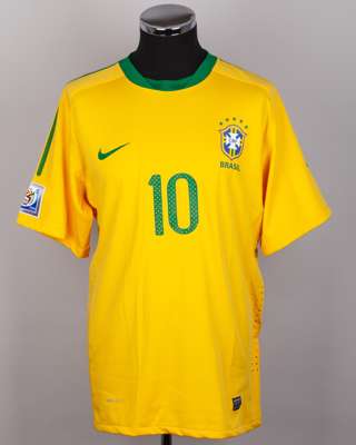 Kaka yellow and green No.10 Brazil short-sleeved shirt