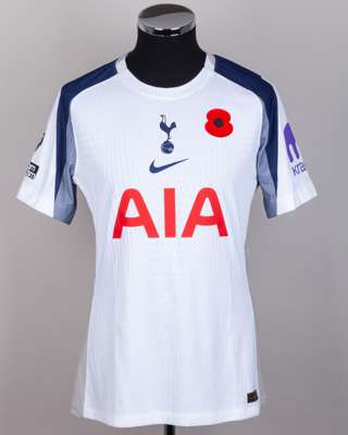 Kolo Muani white and blue No.39 Tottenham Hotspur match issued short-sleeved shirt