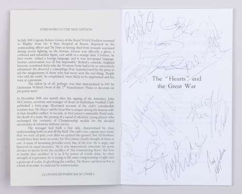 Hearts of Midlothian, The “Hearts” and the Great War, reprinted autographed book
