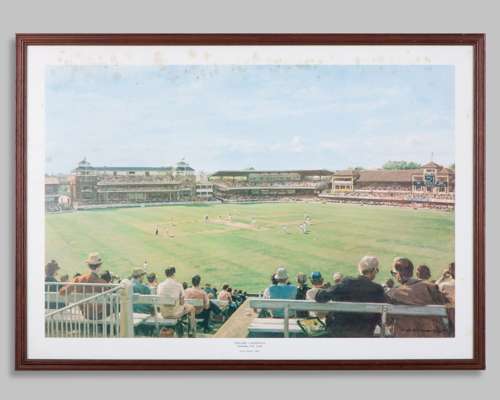 Lords Cricket Ground 1980 Centenary Test by Alan Fearnley autographed limited edition print