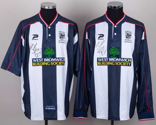 Lee Hughes blue and white No.10 West Bromwich Albion autographed shirt, 2000-02,