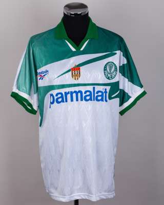 Djalminha white and green No.10 Palmeiras short-sleeved shirt, 1996-97