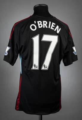 Joey O'Brien black West Ham United no.17 third choice jersey, season 2013-14,
 match-issue, Adidas, short-sleeved with BARCLAYS PREMIER LEAGUE sleeve 